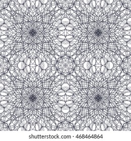 Seamless abstract pattern with guilloche ornament isolated on white (transparent) background. Vector illustration eps