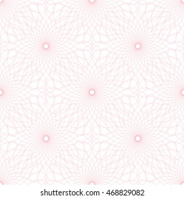 Seamless abstract pattern with guilloche ornament isolated on white (transparent) background. Vector illustration eps