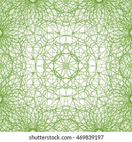 Seamless abstract pattern with guilloche ornament isolated on white (transparent) background. Vector illustration eps