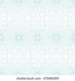 Seamless abstract pattern with guilloche ornament isolated on white (transparent) background. Vector illustration eps