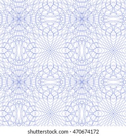 Seamless abstract pattern with guilloche ornament isolated on white (transparent) background. Vector illustration eps