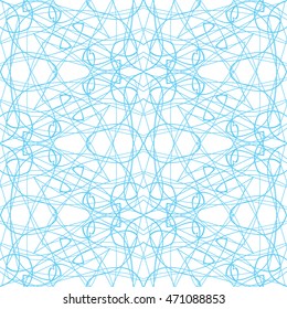 Seamless abstract pattern with guilloche ornament isolated on white (transparent) background. Vector illustration eps