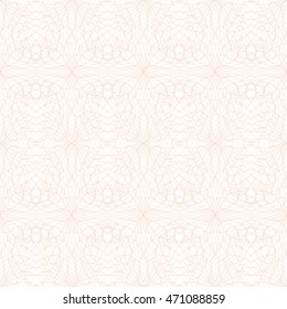 Seamless abstract pattern with guilloche ornament isolated on white (transparent) background. Vector illustration eps