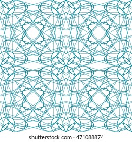 Seamless abstract pattern with guilloche ornament isolated on white (transparent) background. Vector illustration eps