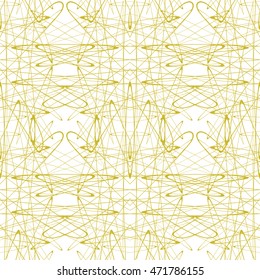 Seamless abstract pattern with guilloche ornament isolated on white (transparent) background. Vector illustration eps