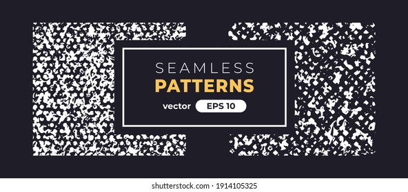 Seamless abstract pattern. Halftone grain. Grunge noise texture set. Vector illustration eps10. Creative artistic collection. Flat style. Pencil, ink paint strokes. Background template.