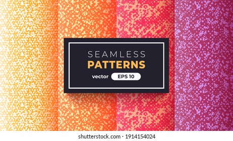Seamless abstract pattern. Halftone grain. Grunge noise texture set. Background template. Vector illustration eps10. Creative artistic collection. Flat style. Ink paint strokes. 
