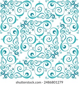 Seamless abstract pattern with hand draawn elements