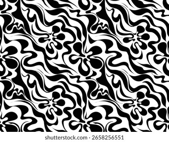 Patrón abstracto sin fisuras. Dibuja a mano el patrón de flores de doodle.