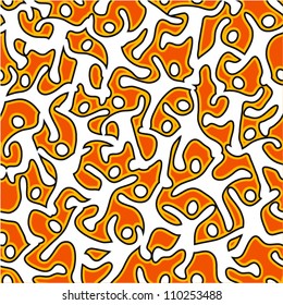 Seamless abstract pattern of hand drawn cartoon people