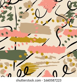 seamless abstract pattern with hand drawn elements