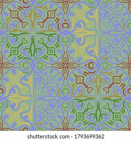 Seamless abstract pattern. Hand drawn vector background. Trendy seamless mandala, fabric texture, wrapping.