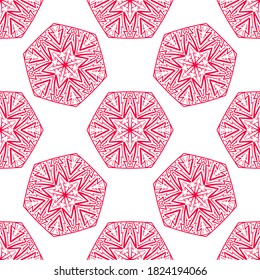 Seamless abstract pattern. Hand drawn vector background. Trendy seamless mandala, fabric texture, wrapping.