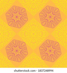 Patrón abstracto sin inconvenientes. Fondo vector dibujado a mano. Mandala a la moda, textura de tela, envoltura.