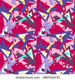 Seamless abstract pattern with hand drawn curved geometry triangle elements for prints, textures, textile and for your creative ideas