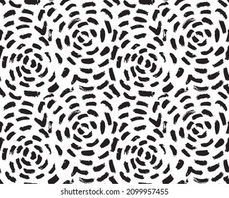 Seamless abstract pattern with hand drawn strokes. Vector ornament for backgrounds, fabrics, apps, prints and other designs