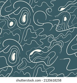 Seamless abstract pattern with hand drawn ethnic line ornaments