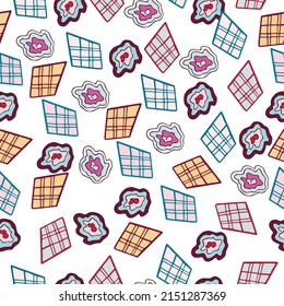 Seamless abstract pattern. Hand drawn vector illustration, multicolored. Endless texture for decoration, stationery, textile, invitations, wrapping paper