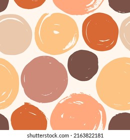 Seamless Abstract Pattern. Hand Drawn Background In Earth Tones. Vector Illustration. Texture For Print, Textile, Fabric.