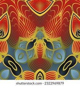 Seamless abstract pattern, hand drawn texture for Wedding, Bridal, Valentine's day or Birthday Invitations. Floral geometric background. Fabric or paper print.