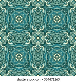 Seamless abstract pattern, hand drawn texture for Wedding, Bridal, Valentine's day or Birthday Invitations. Floral background. Fabric or paper print, floral geometric background.