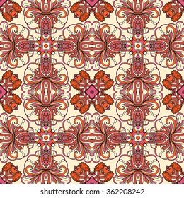 Seamless abstract pattern, hand drawn texture for Wedding, Bridal, Valentine's day or Birthday Invitations. Floral background. Fabric or paper print, floral geometric background.