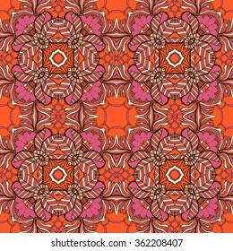 Seamless abstract pattern, hand drawn texture for Wedding, Bridal, Valentine's day or Birthday Invitations. Floral background. Fabric or paper print, floral geometric background.