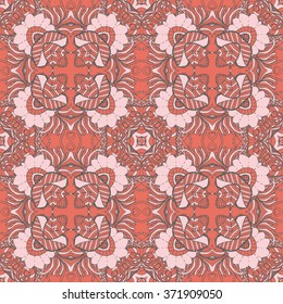 Seamless abstract pattern, hand drawn texture for Wedding, Bridal, Valentine's day or Birthday Invitations. Floral background. Fabric or paper print, floral geometric background.