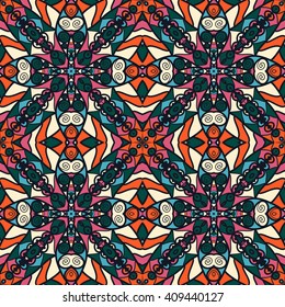 Seamless abstract pattern, hand drawn texture for Wedding, Bridal, Valentine's day or Birthday Invitations. Floral background. Fabric or paper print, floral geometric background