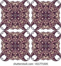 Seamless abstract pattern, hand drawn texture for Wedding, Bridal, Valentine's day or Birthday Invitations. Floral background. Fabric or paper print, floral geometric background