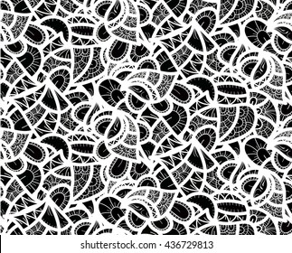 Seamless abstract pattern with hand drawn elements. Vector illustration.