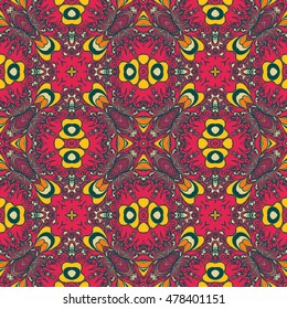 Seamless abstract pattern, hand drawn texture for Wedding, Bridal, Valentine's day or Birthday Invitations, Flyers. Floral background. Fabric or paper print, floral geometric background.