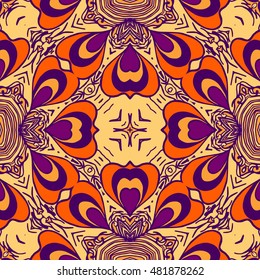 Seamless abstract pattern, hand drawn texture for Wedding, Bridal, Valentine's day or Birthday Invitations, Flyers. Floral background. Fabric or paper print, floral geometric background