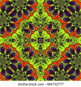 Seamless abstract pattern, hand drawn texture for Wedding, Bridal, Valentine's day or Birthday Invitations, Flyers. Floral background. Fabric or paper print, floral geometric background.