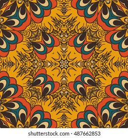 Seamless abstract pattern, hand drawn texture for Wedding, Bridal, Valentine's day or Birthday Invitations, Flyers. Floral background. Fabric or paper print, floral geometric background.