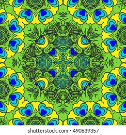 Seamless abstract pattern, hand drawn texture for Wedding, Bridal, Valentine's day or Birthday Invitations, Flyers. Floral background. Fabric or paper print, floral geometric background.