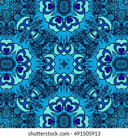 Seamless abstract pattern, hand drawn texture for Wedding, Bridal, Valentine's day or Birthday Invitations, Flyers. Floral background. Fabric or paper print, floral geometric background.