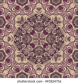 Seamless abstract pattern, hand drawn texture for Wedding, Bridal, Valentine's day or Birthday Invitations, Flyers. Floral background. Fabric or paper print, floral geometric background
