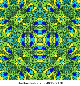 Seamless abstract pattern, hand drawn texture for Wedding, Bridal, Valentine's day or Birthday Invitations, Flyers. Floral background. Fabric or paper print, floral geometric background