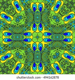 Seamless abstract pattern, hand drawn texture for Wedding, Bridal, Valentine's day or Birthday Invitations, Flyers. Floral background. Fabric or paper print, floral geometric background