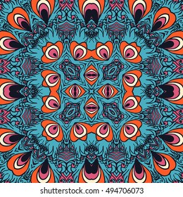 Seamless abstract pattern, hand drawn texture for Wedding, Bridal, Valentine's day or Birthday Invitations, Flyers. Floral background. Fabric or paper print, floral geometric background.