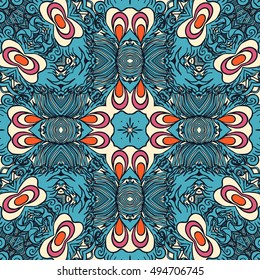 Seamless abstract pattern, hand drawn texture for Wedding, Bridal, Valentine's day or Birthday Invitations, Flyers. Floral background. Fabric or paper print, floral geometric background.
