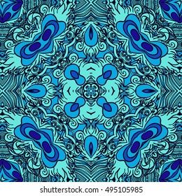 Seamless abstract pattern, hand drawn texture for Wedding, Bridal, Valentine's day or Birthday Invitations, Flyers. Floral background. Fabric or paper print, floral geometric background.