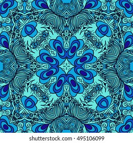 Seamless abstract pattern, hand drawn texture for Wedding, Bridal, Valentine's day or Birthday Invitations, Flyers. Floral background. Fabric or paper print, floral geometric background.