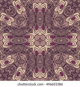 Seamless abstract pattern, hand drawn texture for Wedding, Bridal, Valentine's day or Birthday Invitations, Flyers. Floral background. Fabric or paper print, floral geometric background.