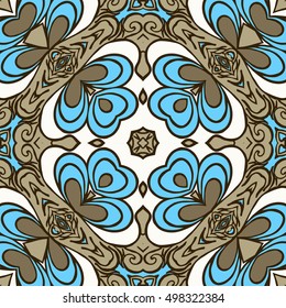 Seamless abstract pattern, hand drawn texture for Wedding, Bridal, Valentine's day or Birthday Invitations, Flyers. Floral background. Fabric or paper print, floral geometric background.