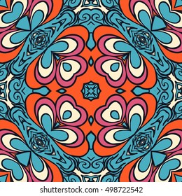 Seamless abstract pattern, hand drawn texture for Wedding, Bridal, Valentine's day or Birthday Invitations, Flyers. Floral background. Fabric or paper print, floral geometric background.