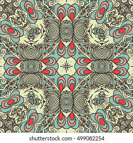 Seamless abstract pattern, hand drawn texture for Wedding, Bridal, Valentine's day or Birthday Invitations, Flyers. Floral background. Fabric or paper print, floral geometric background.