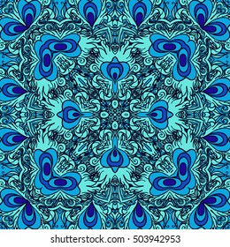 Seamless abstract pattern, hand drawn texture for Wedding, Bridal, Valentine's day or Birthday Invitations, Flyers. Floral background. Fabric or paper print, floral geometric background