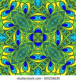 Seamless abstract pattern, hand drawn texture for Wedding, Bridal, Valentine's day or Birthday Invitations, Flyers. Floral background. Fabric or paper print, floral geometric background
